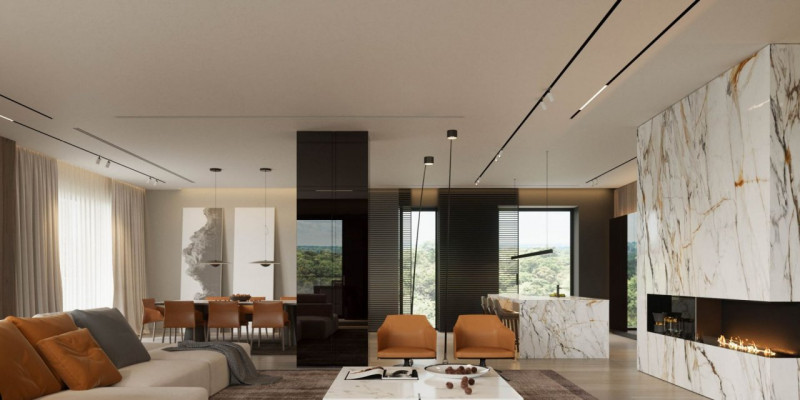 Penthouse 5 camere | 358 mp, terasă 84 mp, vedere pădure – Pines Residence