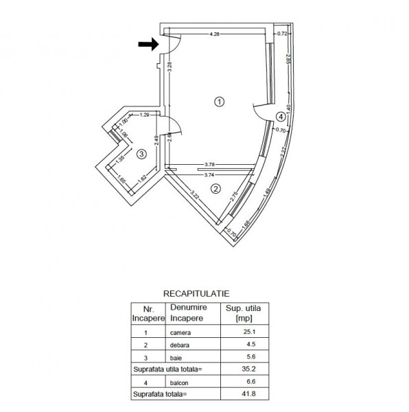 Vanzare  apartament 3 camere Domeni