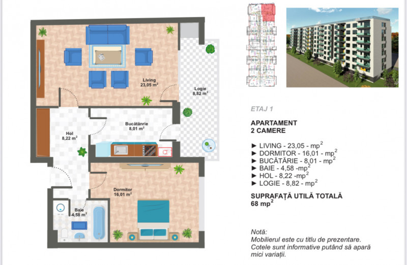 Vânzare apartament de 2 camere Drumul Binelui- METROU APĂRĂTORII PATRIEI