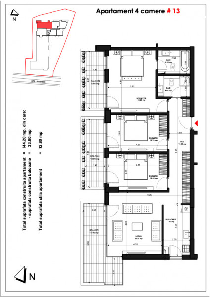 Unirii, 4 camere si  2 parcari  de la dezvoltator