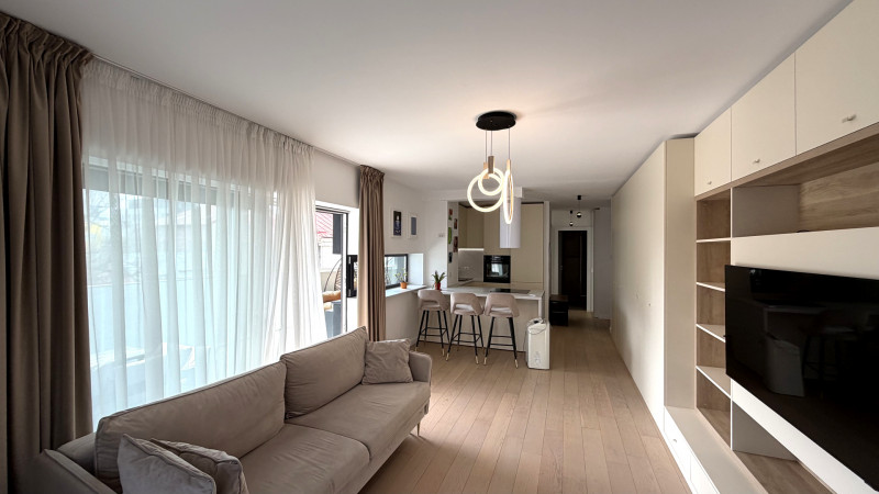 Apartament 2 camere de închiriat Aviatiei – bloc boutique 2022, terasă 16 mp