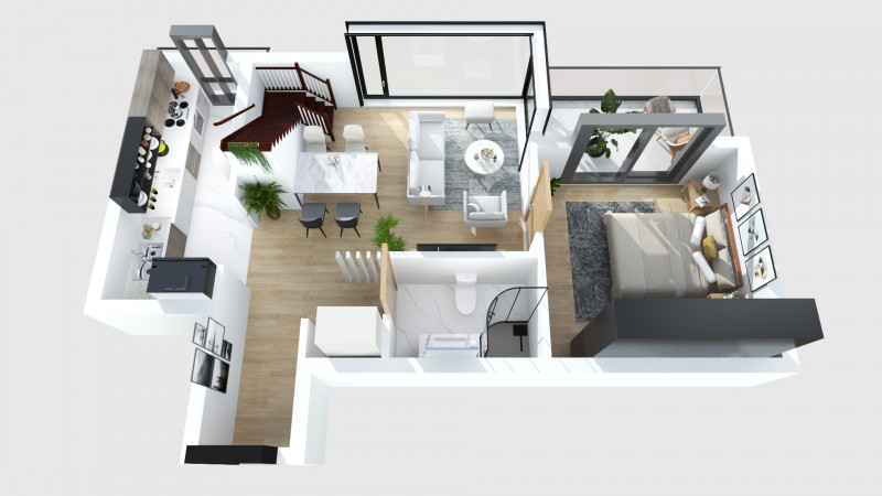 Dacia-Mosilor duplex cu vedere Sud