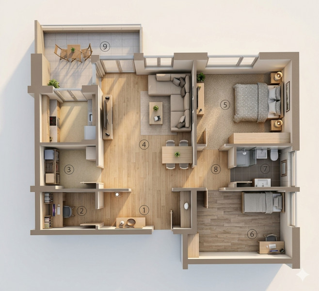 Apartament 3 camere Otopeni – Mobilat, Utilat, Parcare Inclusă