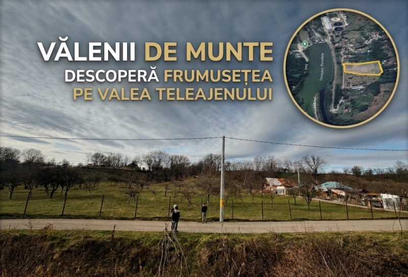 Teren intravilan  Vălenii de Munte – 9.123 mp | Deschidere 45 ml | Lângă râul Te