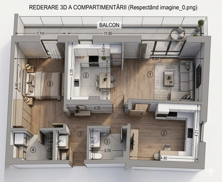 Apartament 3 camere de vanzare Baneasa - Sisesti loc parcare  suprateran