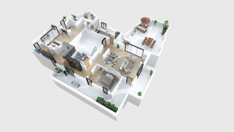 Penthouse cu terasa de 60mp, priveliste libera 360grade