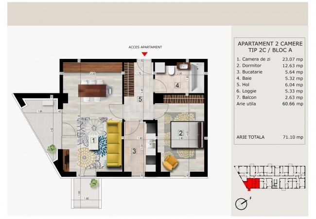 Apartamente 2,3 si 4 camere de vanzare situate in ansamblu residential 